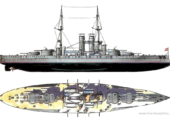 Корабль KuK Szent Istvan [Battleship] (1915) - чертежи, габариты, рисунки